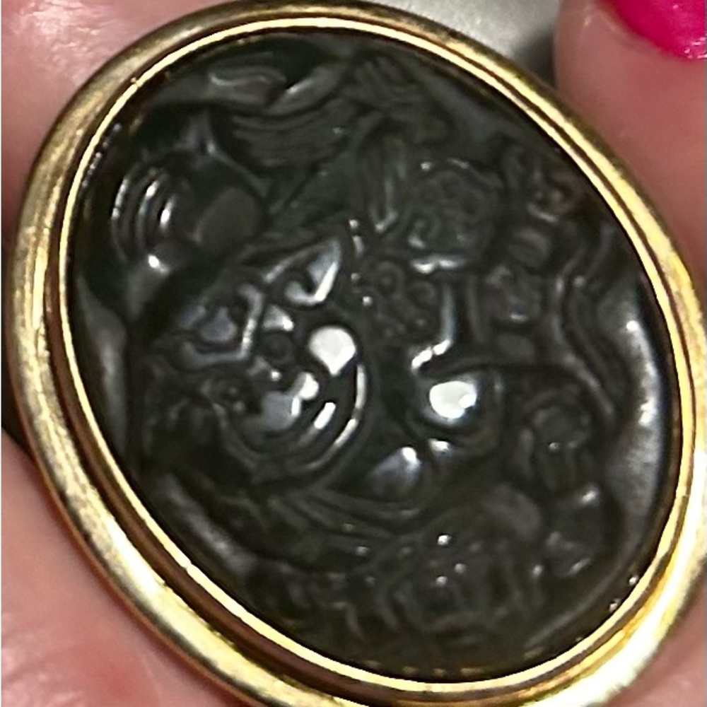 Carved stone ring